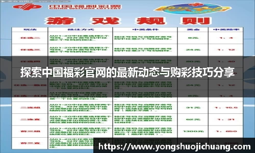 探索中国福彩官网的最新动态与购彩技巧分享